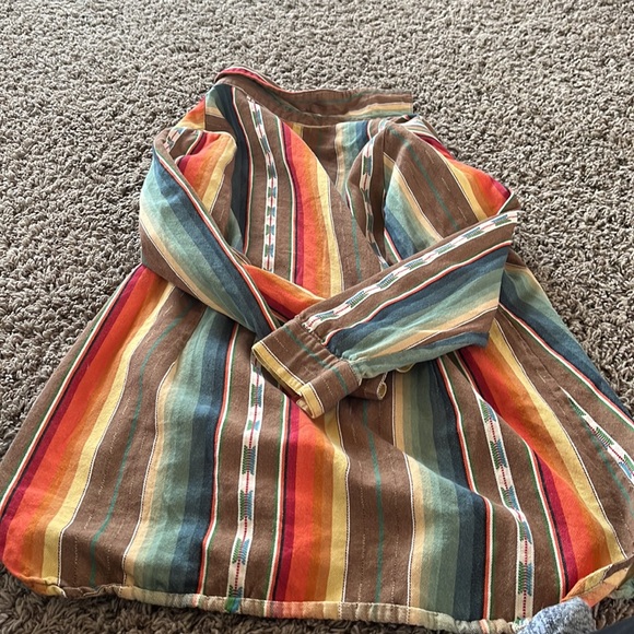 Lucky & Blessed aztec print button down - Picture 5 of 6